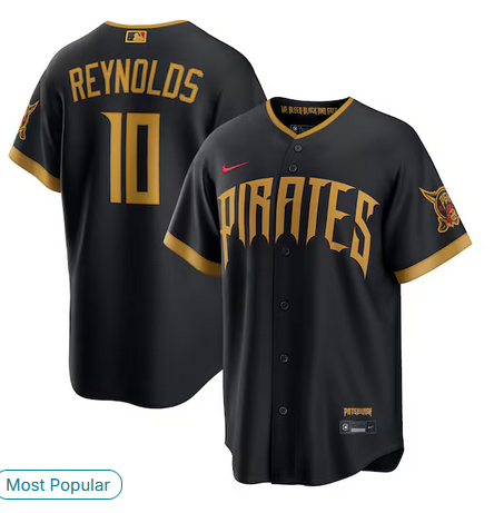 Men Pittsburgh Pirates #10 Bryan Reynolds black MLB Nike 2026 City Connect Jersey